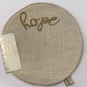 Cynthia Rowley Burlap Gold Christmas Placemat Set